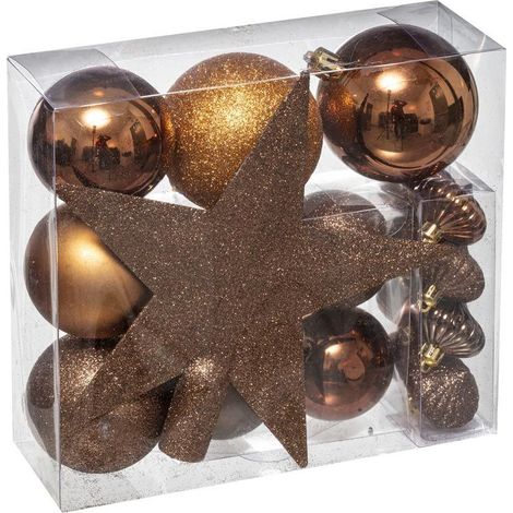 Kit 18 Pièces Déco de Noël "Colorama" 23cm Bronze