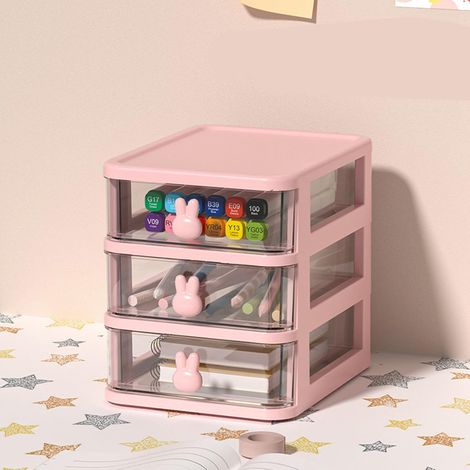 Jolie boîte de rangement de bureau avec tiroirs, idéale pour ranger la papeterie, les stylos, les cosmétiques, etc. (1/4)