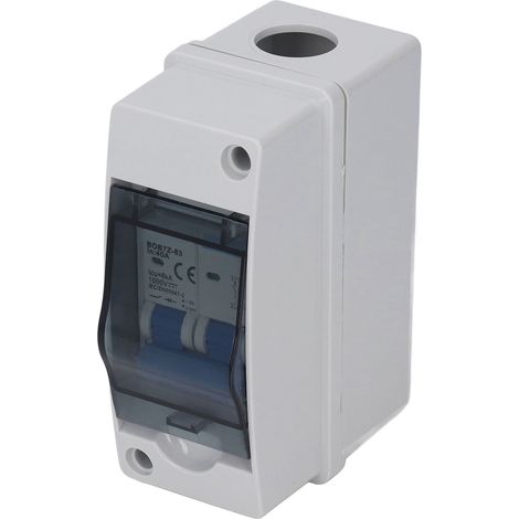 Interrupteur sectionneur CC 40 A, disjoncteur miniature avec boîtier de distribution IP65 et couvercle de protection transparent, 1000 V (1/5)