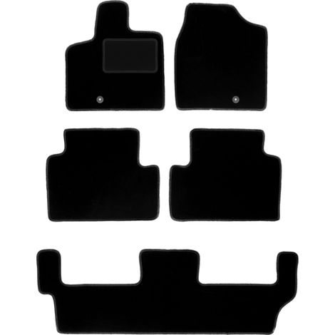 Tapis de sol en velours noir pour Chrysler Voyager V FL 7 places (2011-2016)