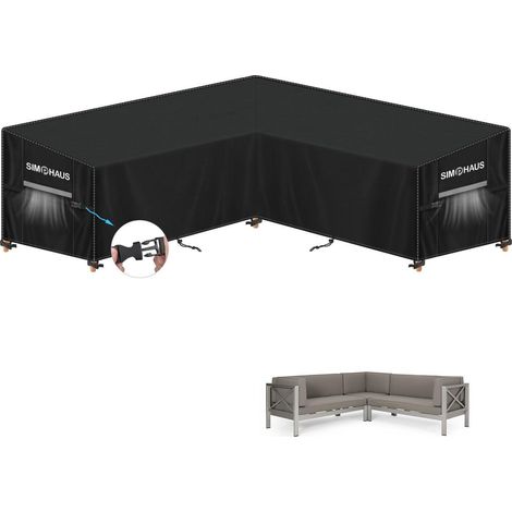 Schutzhülle für V-Form Lounge Sofa, wasserdicht, 420D Oxford, 235x235cm (1/5)