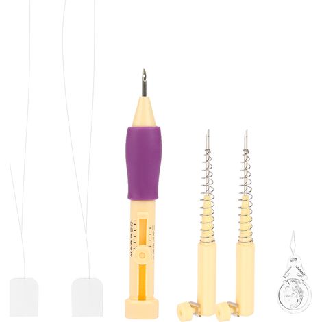 Stylo à poinçon pour feutrage à l'aiguille avec 2 aiguilles à ressort, outil DIY artisanat (1/5)
