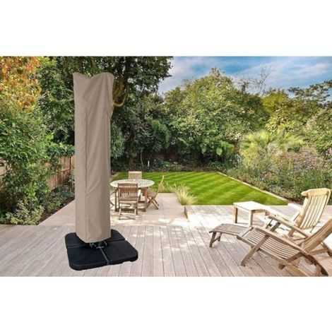 Housse Parasol 190x50x30cm Tissu Oxford Khaki, Étanche 210D Avec Fermeture, Protection Extérieur (1/3)
