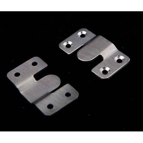 10 supports encastrés, robustes et emboîtables, dissimulés, pour suspendre des meubles, quincaillerie en acier inoxydable pour tableaux, miroirs et présentoirs d'images. (1/4)