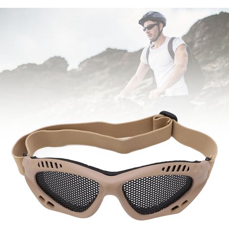 Stoßfeste Schutzbrille mit Metallgewebe und -bändern + Aufbewahrungsbeutel (1/5)