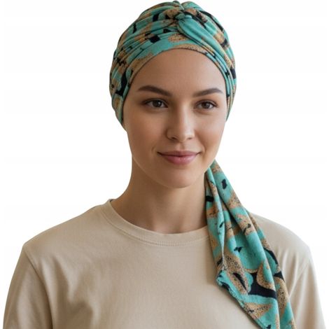 Turbante femenino Benay Wek-439, elegante pañuelo atado también después de la quimioterapia. (1/5)