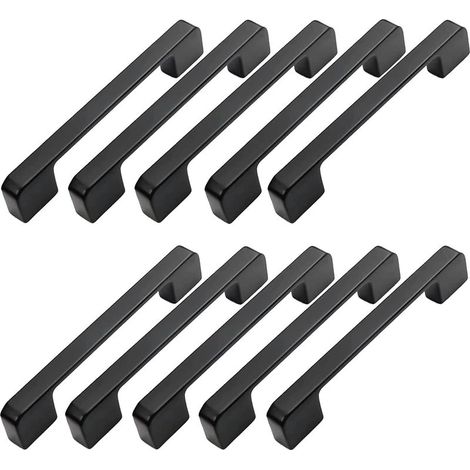10pcs poignée meuble entraxe 96mm-poignée porte cuisine noire poignee barre meuble poignee de cuisine noire 96mm