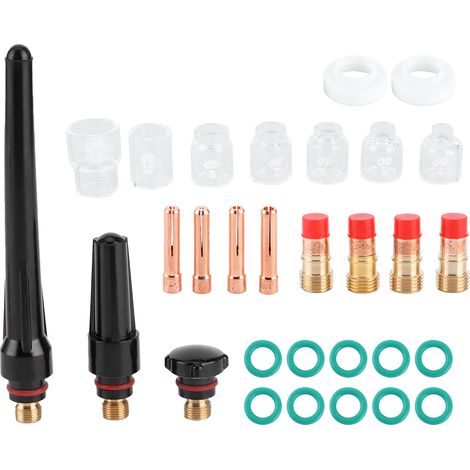 Kit de 30 coupelles en verre résistantes à la chaleur (4, 5, 6, 7, 8, 10 et 12) pour torche de soudage TIG (1/5)
