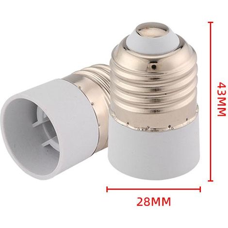 Adaptador de casquillo E27 a E14, convertidor de base de bombilla E27 a E14, 0-250V, potencia máxima 200W, paquete de 6 unidades. (1/5)