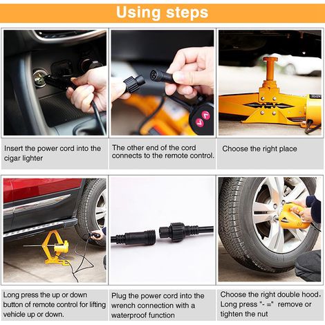 Cric ciseaux électrique Shanghai 12 V avec clé électrique et douille à gants 3T - Exclusivité entrepôt à l'étranger (1/5)