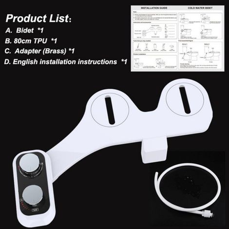 1 Accessoire de bidet pour camping-car, double buse spirale, pression réglable, non électrique, installation facile (1/5)