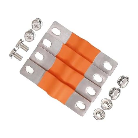 Lot de 8 sangles flexibles de 3 mm d'épaisseur pour poteaux M6 avec trou central de 74 mm pour cellules de batterie LiFePO4 280 Ah 304 Ah barres bus (8, 3 mm d'épaisseur) (1/5)