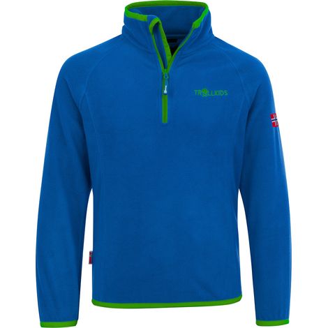 Felpa Trollkids Kids Nordland con mezza zip in pile, blu caldo (707-113) 92