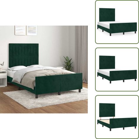 Bettgestell ohne Matratze Dunkelgrün 120x200 cm Samt - Samtbett - Doppelbett - Boxspringbetten - Hochbett - Lattenrost