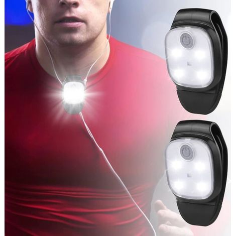 LED Clip Running Light Jogging Lampe à Clip Rechargeable USB RéFléChissante 2Pcs Clip de LumièRe de Course à Clipser pour Joggers