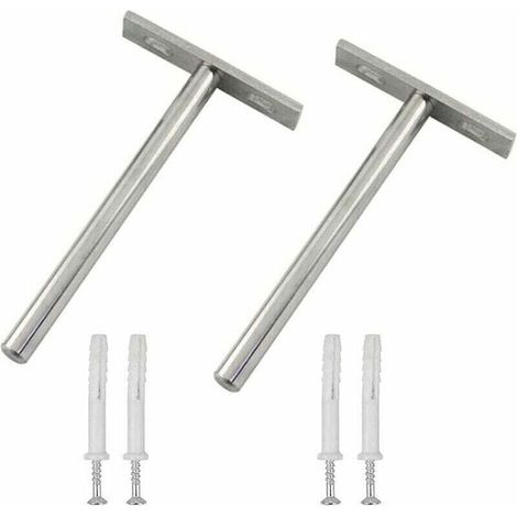 Supports Étagères Flottante 2 Pièces Supports Equerre Etagere Support Etagere Invisible Support Pour Etagère Flottante Invisible Avec 4 Et Vis 4 Tube D'Expansion Pour Tablette En Bois (1/5)