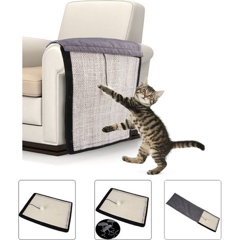 Beige chat griffoir sisal chat griffoir canapé protecteur 50x40cm (1/5)