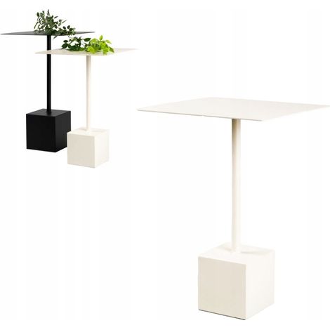 Mesa auxiliar para portátil Loft Metal Blanca Bianco Vitoria M 40x40x66 (1/5)