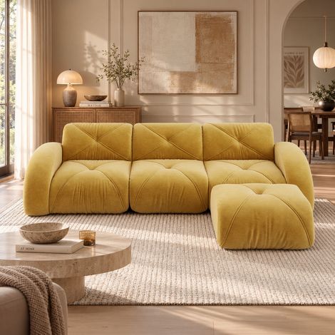 Méridienne modulable droite en chenille grise 164 cm, fauteuil lounge convertible en couchage, mousse 32D, assise profonde 122 cm (1/5)