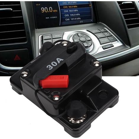Fusible réarmable 12V 30A pour autoradio, disjoncteur automatique à réinitialisation, protection circuit audio voiture, coupe-circuit réutilisable 30 ampères (1/5)