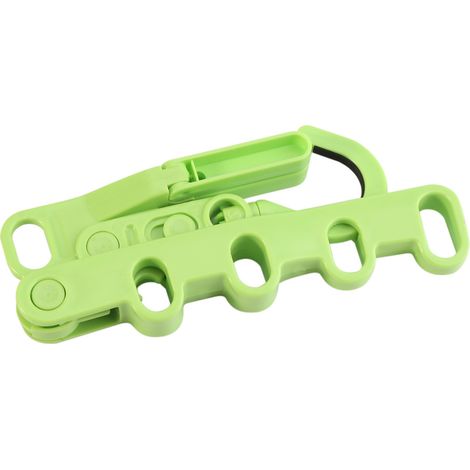 Porte-Vêtements Pliable En Plastique Abs - Crochet À 5 Trous Pour Séchage - Accessoire Gain De Place Pour Maison - Vert - 1 Pièce (1/2)