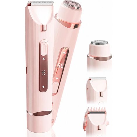 Rasoir électrique pour femmes 2 en 1 rechargeable sans fil rasoir pour le corps électrique pour le visage, les maillots, les aisselles et les jambes (1/5)