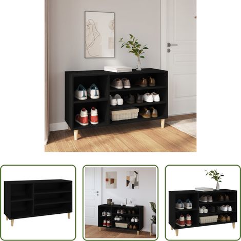 Schuhablage - Schuhregal Schwarz 102x36x60 cm Holzwerkstoff (1/5)