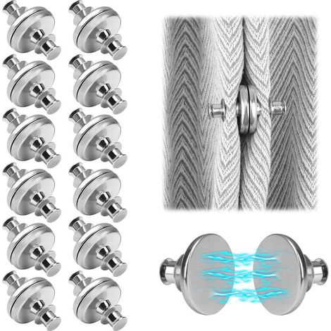 24 Pièces Aimant pour Rideaux 20mm Amovible Aimant Rideau Magnetique Prévenir Les Fuites de Lumière Aimants Bouton de Rideau pour Décoration Chambre Salon Salle à Manger Salle de Bain Cuisine (1/5)