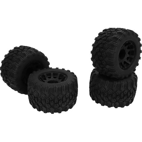 pneus pour monster truck RC, en caoutchouc noir et plastique, hexagone de 12 mm, accessoires RC pour Redcat, HPI, HSP et échelle 1/10. (1/5)
