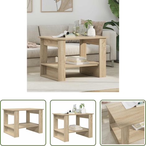 Wohnzimmer Tisch - Couchtisch Sonoma-Eiche 72 x 50 x 50 cm Holzwerkstoff (1/5)