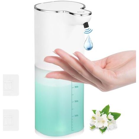 Pr Distributeur Savon Automatique Mural, 400ml Distributeur de Savon Automatique, avec USB Rechargeable, IPX5 étanche sans Contact Distributeur Savon,Convient pour la Cuisine, la Salle de Bain (1/5)