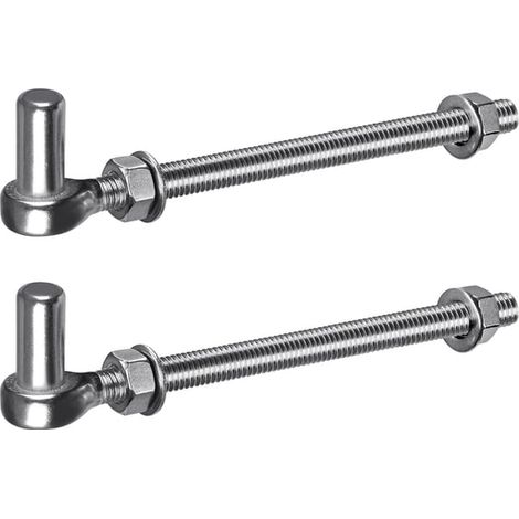 Charnières de porte M12, 2 pièces de 10 pouces, crochets métalliques, conviennent aux portails de ferme/clôtures en bois/allées.
