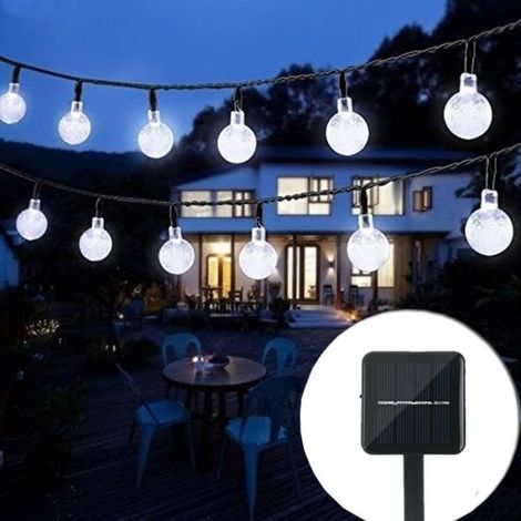 Guirlande Lumineuse Solaire D\'extérieur Boule 6,5 M À 30 LED Imperméable À L\'eau Lumière Blanche Chaude Un Décor De Jardin - Blanc (1/4)