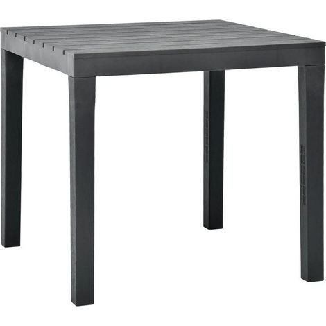 Table de jardin carrée plastique anthracite Komed (1/2)