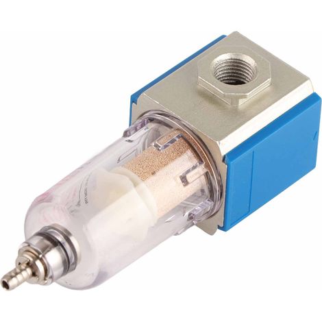 Filtre à air pour compresseur GF200-08 en alliage d'aluminium, avec purgeur automatique, compatible outils pneumatiques et systèmes d'air comprimé.