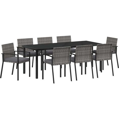 Maison Exclusive - Set da Pranzo per Giardino 9 pcs Grigio
