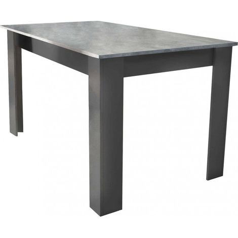 Tavolo Allungabile Gemma 160/200x90x75 h cm in Truciolare bilaminato Antracite e Grigio effetto Cemento (1/5)