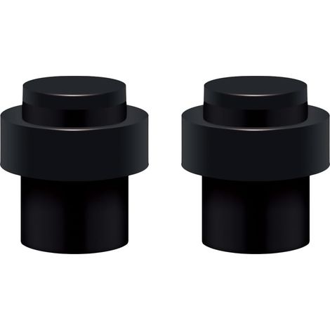 Set mit 2 Türstoppern, 45 mm hoch, Türstopper aus Edelstahl mit Schrauben, schwarzer Türstopper (1/4)