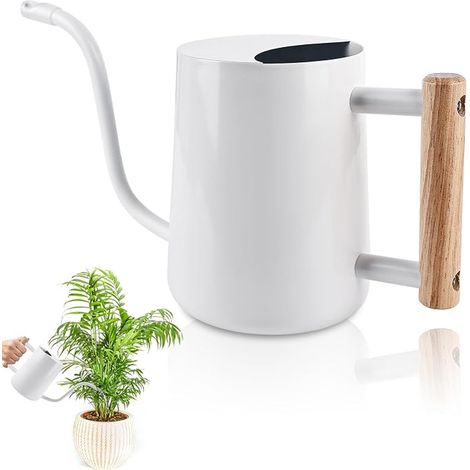 Watering Can Stainless Steel Long Spout Wooden Handle Watering Can Succulent Plants Balcony Office Living Room