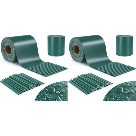 TLSUNNY Bandes Brise-Vue en PVC pour cl么ture - 70 m x 19 cm - avec 60 Clips de Fixation - Opaque - Coupe-Vent - Anti-UV - 450 g/m虏 - Vert (1/5)