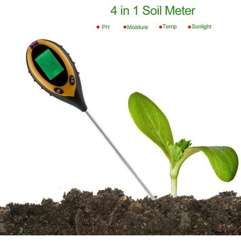 4-in-1-Bodentester mit LCD: Temperatur, Feuchtigkeit, Licht und pH für den Garten - QIILU (1/4)