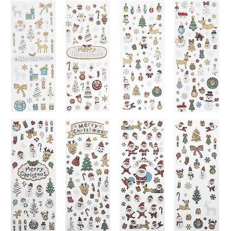 8 feuilles d'autocollants créatifs de Noël (1/3)
