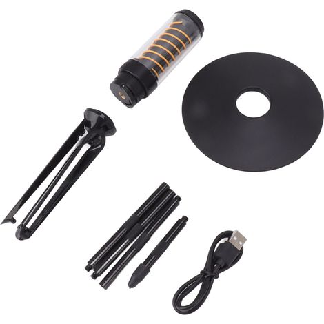 Lampe LED Camping - Ortlvai - Portable Rechargeable - Étanche avec Trépied et Toit Anti-Pluie, Noire, 2000mAh, 412g (1/5)