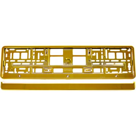 Cornice portatarga, color oro metallizzato, AMIO-03179