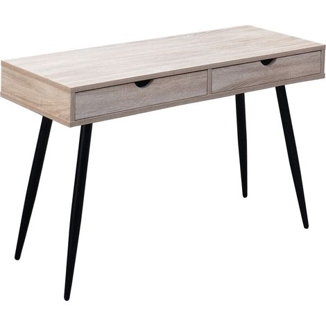 Scrivania CALIFORNIA stile scandinavo con 2 cassetti color legno