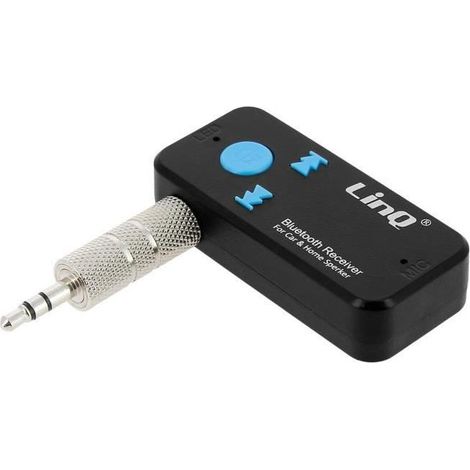 Récepteur Audio Bluetooth - LinQ - Adaptateur Jack 3.5mm - Bluetooth 4.1 - Mains Libres - Noir (1/4)