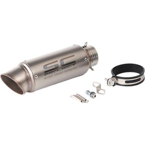 Tuyau d'échappement universel moto 38-51mm, adaptable à plusieurs modèles, montage facile, silencieux inoxydable, performance améliorée