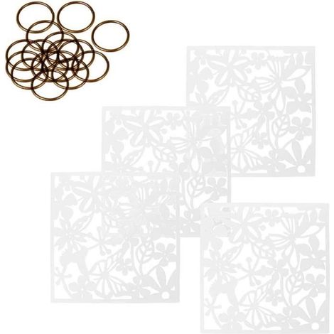 Lot de 4 Panneaux de séparation à Suspendre pour hôtel, Maison, Bar, Chambre, 40 x 40 cm ,Blanc (1/4)