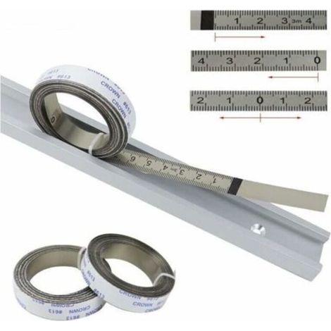 Règles métriques, Bandes de Piste Auto-adhésives, pour scie à Onglet, Mètre à Ruban, Règle d'échelle, du Centre à Droite et à Gauche, 2.5M-0-2.5M, Argent, 1PC
