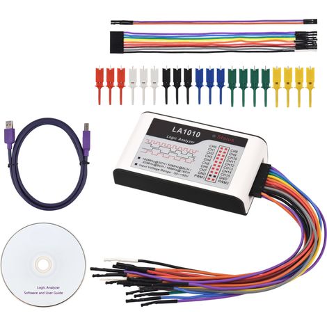 Irovami Analyseur logique 16 canaux, interface USB 20, fréquence d'échantillonnage de 100 MHz, compatible avec un logiciel PC pour l'analyse et le contrôle temporel (1/5)